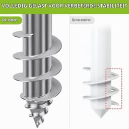 Parasol Grondanker - Afneembare Handgreep - 42 cm - Stabiele Grondhouder voor 3-5 cm Paal - Voor Tuin en Strand — thumbnail 3
