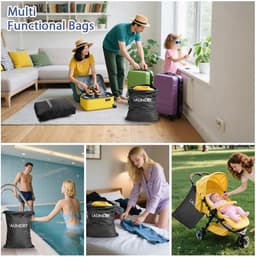 Vouwbare Waterdichte Waszakken voor Vuile Kleding, 2 Stuks met Rits, Ideaal voor Sport en Vakantie — thumbnail 5