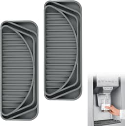 Siliconen lekbakjes voor koelkasten (2 stuks), speciaal voor waterdispensers. Deze overloop- en antislip beschermkapjes zijn geschikt voor de meeste waterdispensers en kunnen op maat geknipt worden. — thumbnail 1