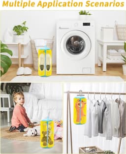 Multifunctionele Schoenwaszak voor Wasmachine - 2 Stuks met Reiningsfleece - Voor Verschillende Schoenmaten - Geel — thumbnail 5