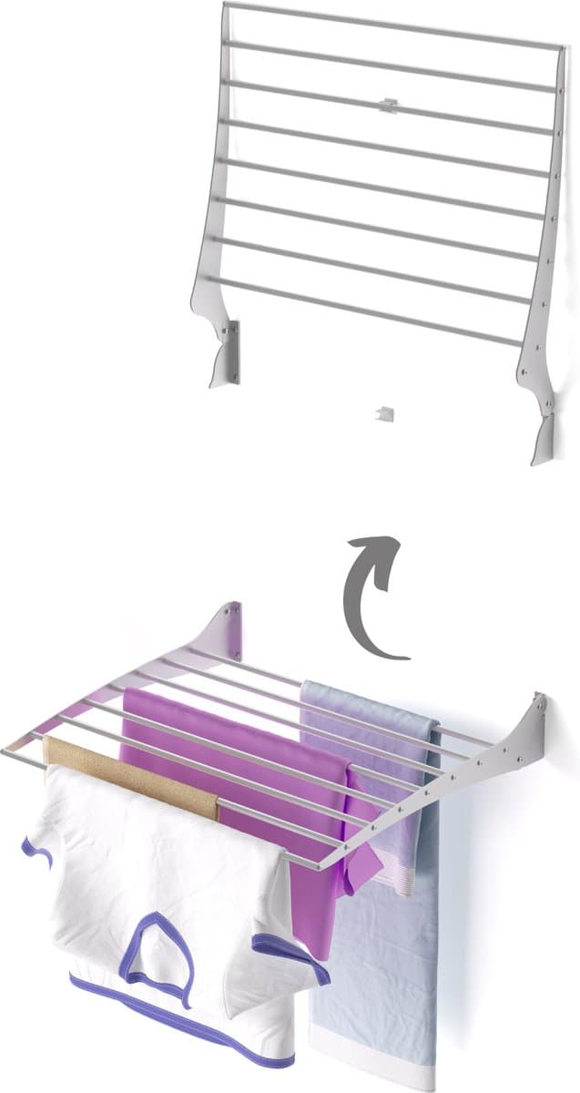 Foxydry Fold 60 wasdroogrek wandmontage clicksysteem - 60 x 50 x 10 cm — afbeelding 1