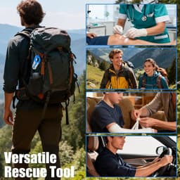 6 in 1 Opvouwbaar Trauma Schaar van Roestvrij Staal, Noodschaar met Gordelsnijder en Glasbreker, Multifunctionele Schaar Tang voor Hulpdienst, Outdoor en Camping — thumbnail 3