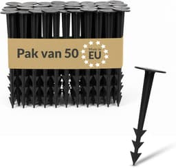 Plastic grondankers 50 stuks - UV-stabiel - ribbelconstructie - ideaal voor onkruiddoek - SnelShoppen — thumbnail 1