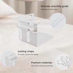 8 Pcs Bed Sheet Holders with Lock Strips, Heavy Duty Sheet Closures, Mattress Corner Clamps, Locking Holders - ShopVlot — thumbnail 5