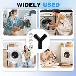 Y-distributor - 2 manieren - aansluiting voor wasmachine - 2-way Y-distributor - voor afvoerpijpen - geschikt voor wasmachines en vaatwassers - inclusief 3 klemnippels - diameter 19 mm — thumbnail 5