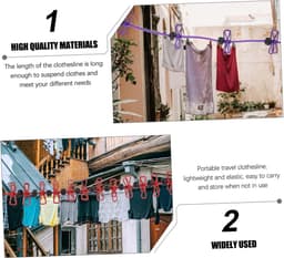 Waslijn Set - Kledinglijn Outdoor - Kleding Drogen - Flexibel En Intrekbaar - 2 Stuks - Rood — thumbnail 5