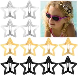 Snap Haar Clips - Sterren Haaraccessoires - 12 Stuks - Zilver/Goud/Zwart - Geschikt voor Kinderen en Vrouwen - Non-Slip — thumbnail 1