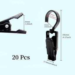 20 stuks antislip draagbare clips - 360° draaibare clips - clip voor reishoed,sjaal, sokken (zwart) — thumbnail 4