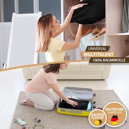 SnelShoppen - Extra grote waszakken 50 x 75 cm van 100% katoen, duurzame wascollector met trekkoord, waszakken set van 2, ademend en milieuvriendelijk — thumbnail 5
