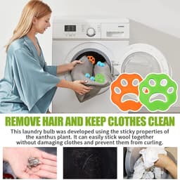 SnelShoppen - 16 Stuks Anti-Haar Wasmachine Herbruikbare Anti-Haar Ballen Epilator Vacht Haar Vangers voor Kleding en Beddengoed - Effectieve Lintverw — thumbnail 2