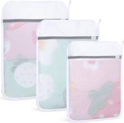 Duurzame Waszakken voor Delicate Kleding - 3 Pack Honingraat Mesh met Rits, Herbruikbare Waszakken voor Ondergoed, Sokken en Bh (12 x 15,7 inch + 16 x 20 inch + 20 inch) — thumbnail 1