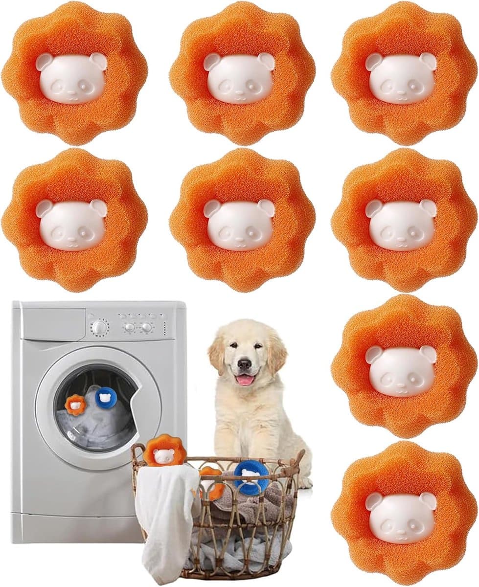 SnelShoppen - Haarvanger Voor Wasmachine, 8 Stuks Herbruikbare Haar Vangers, Verwijdert Effectief Honden- en Kattenhaar, Geschikt Voor Kleding en Bedl — afbeelding 1