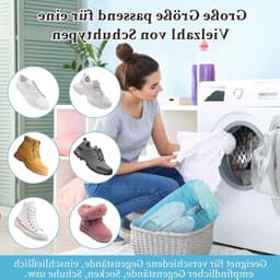 Waszak voor schoenen, 2 stuks, geschikt voor wasmachine, beschermt schoenen en machine, ideaal voor sneakers en sportieve schoenen, 360 graden reiniging — thumbnail 3