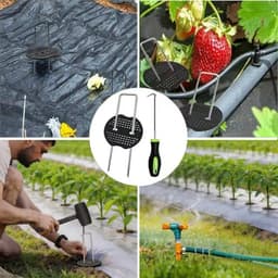 SnelShoppen - 50 Klemmen voor Kunstgras met 50 Sluitringen en 1 Haak - U-vormige Tuinharingen - Roestvrij Staal Grondankers voor Onkruiddoek, Hek en N — thumbnail 3