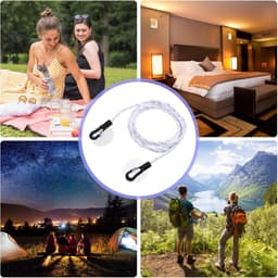 2-pack - Waslijn - Elastische reiswaslijn - Droogtouw - Elastisch ontwerp zonder clips - Inclusief zuignappen en haken - Draagbare waslijn voor thuis, kamperen, hotels en buiten - 1,5 m - Rekbaar tot 2,5 m - Wit — thumbnail 4