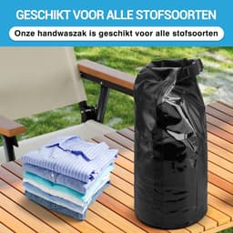 Waszak Draagbaar Zwart van Tilcore - Ideaal voor kamperen, backpacken en on-the-go schone kleding - Compact, lichtgewicht zonder klep reizen wasoplossing — thumbnail 5