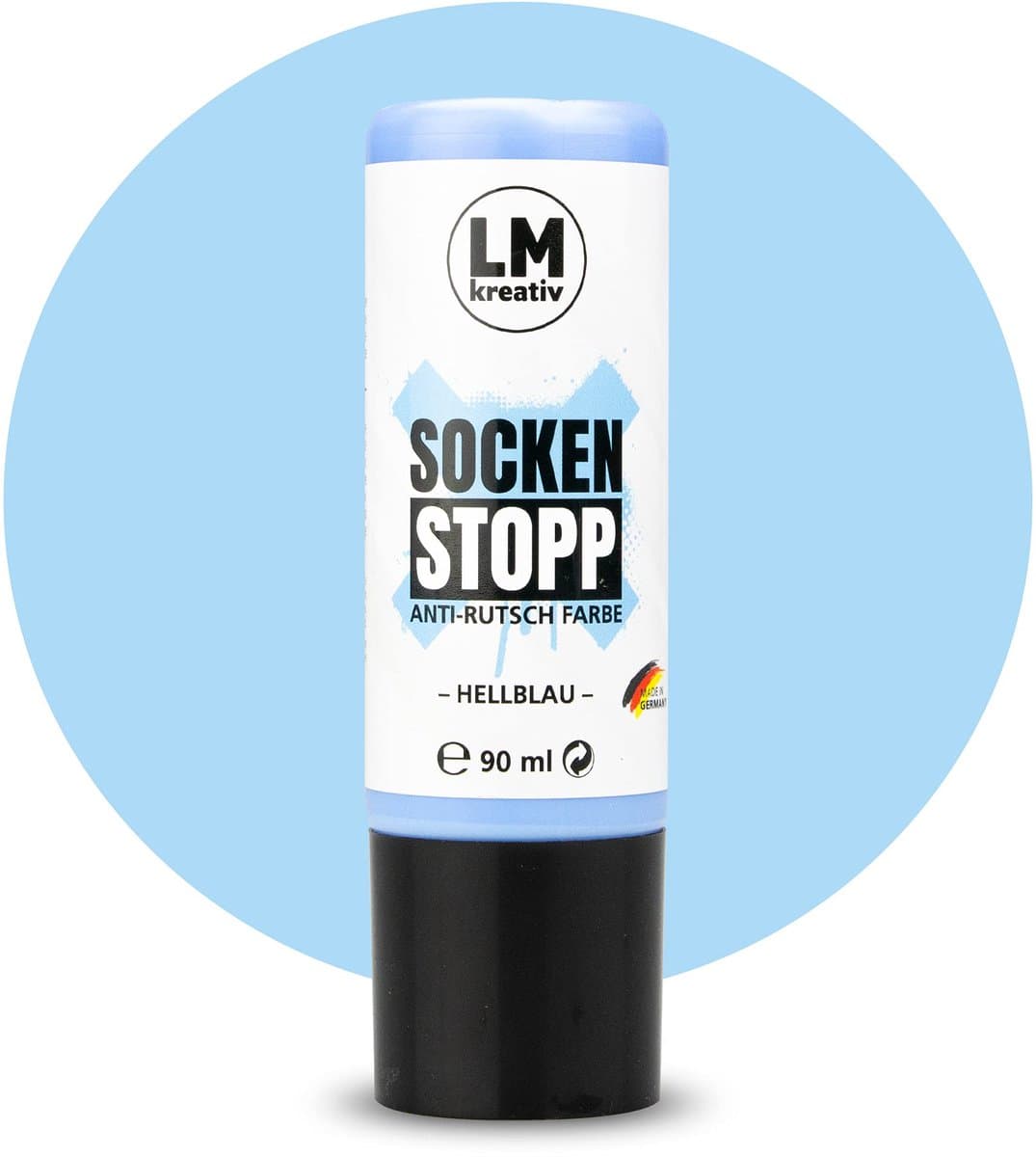 LM-Kreativ Sock Stop - antislip textielverf - 90 ml - lichtblauw - waterbasis en latexvrij — afbeelding 1