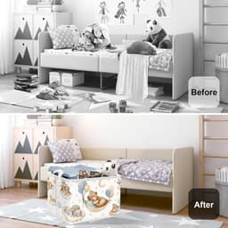 SnelShoppen - Vouwbare Baby Wasmand Dieren Thema - 36L Kinder Opbergmand voor Kleding, Speelgoed en Kamerdecoratie - Geschikt voor Jongens en Meisjes — thumbnail 3