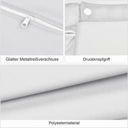 SnelShoppen - Waterproof Laundry Bag Set - Grote en Kleine Waszak voor Reis en Zwembad - Handvatten, Kleurverloop van Wit naar Donkerblauw - Ideaal vo — thumbnail 4