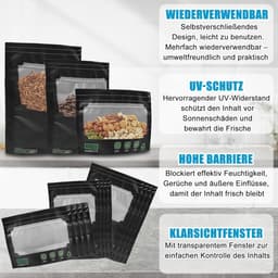 Opbergzakken - Kunststof Zwart - Luchtdicht en Herbruikbaar - UV- en Antistatisch - Voor Kruiden en Snacks — thumbnail 4