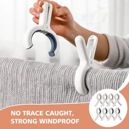 8 stuks duurzame plastic strandhanddoekklemmen, strandhanddoekklemmen voor strandstoel, grote wasklemmen voor strandstoel, lakens, dekbedden, dekens, kleding — thumbnail 4