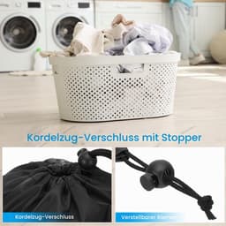 Wassenzakken set van 2, 25 x 20 cm, zwart, met trekkoord — thumbnail 2