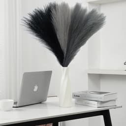 30 stuks 55 cm, pampasgras, kunstbloemen, pampasgras, decoratie, woonkamer, gedroogde bloemen, wollig, boho voor het decoreren van slaapkamer, woonkamer, bruiloft (driekleurig C) — thumbnail 1