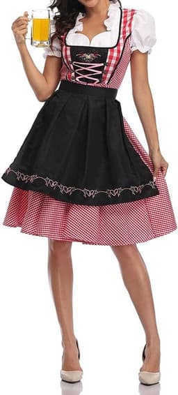 Jurk voor dames, Oktoberfest kostuum, jurk met schort, maïs, uniform, pak, bierfestival, carnavalskostuum — thumbnail 4