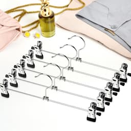 12 Metalen Cliphangers Met Verstelbare Clips En Antislipgrepen - Verchroomd Slank (30 cm) Robuust - Voor Rokken, Shorts, Stropdassen En Yogabroeken — thumbnail 2