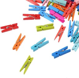120 Stuks 3,5 cm Kleurrijke Houten Wasknijpers Mini Ambachten Foto Peg Klemmen Met 29,8 Meter Touw — thumbnail 5