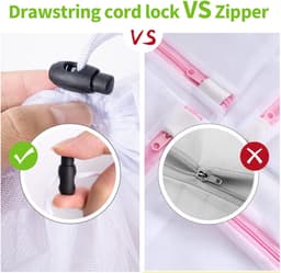 Wasnet voor wasmachine, waszak met koordstopper, fijne mesh waszak voor beha, sokken, schoenen, jeans, blouse, babykleding, koffer — thumbnail 3