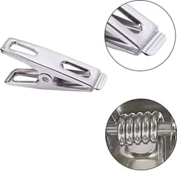 Wasknijpers, 20 Stuks Roestvrijstalen Wasknijpers, Metalen Roestvrijstalen Klemmen, Handdoekklemmen, Winddicht en Roestvrij, Voor Sokken, Kleding, Handdoek, Levensmiddelverzegeling — thumbnail 4