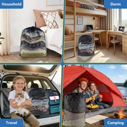 Wasnet, groot koord, waszak voor wasmachine, machinewasbaar, wasnet met trekkoord, laundry bag, zwarte waszakken, groot, voor vuile kleding, beddengoed, pluche dieren — thumbnail 2