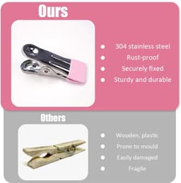 Wasknijpers, Multifunctionele Wasknijpers, Antislip Metalen Wasknijper, Zonder Afdrukklem voor Kleding, Kleine Metalen Klemmen voor Sokken Handdoek Levensmiddelverzegeling | M — thumbnail 4
