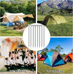 6 Stuks Grondankers, 30 cm Lange U-Haak Tentpinnen voor Beveiliging van Tent, Trampoline en Tuinpolen — thumbnail 4