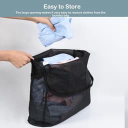 2 stuks wasnet, groot, 40 x 50 cm, opvouwbare wasmand, waszakken voor wasmachine met ritssluiting, waszak voor reizen, voor gevoelige kledingstukken, beha's en beddengoed, zwart — thumbnail 2