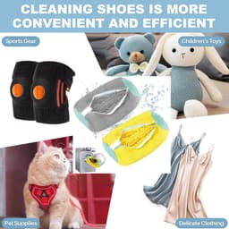 Wasmachine 2 Delen (grijs/Geel), Herbruikbare Sneaker Waszak met rits voor het wassen van schoenen, waszak Mesh schoenen — thumbnail 4