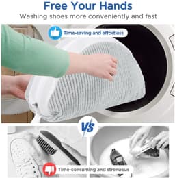 Wasnet voor schoenen, waszak met 360 graden chenille reinigingsfleece, waszak geschikt voor sneakers, gymschoenen, canvas schoenen enz., groen — thumbnail 5