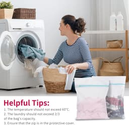 Wasnetten voor Wasmachine, 60x80 cm Grote Waszakken, Laundry Bag, Wasnetten Groot met Ritssluiting, voor Fijne Was, Ondergoed, Sokken, Gordijnen, Fleecedekens, Beddengoed — thumbnail 2