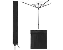Rotary Waslijnhoes met Rits - Universele 420D Oxford Waterdichte Bescherming voor Buiten, Weerbestendige Waslijn Bescherming en Tuinaccessoires