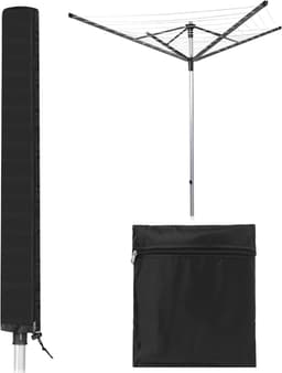 Rotary Waslijnhoes met Rits - Universele 420D Oxford Waterdichte Bescherming voor Buiten, Weerbestendige Waslijn Bescherming en Tuinaccessoires — thumbnail 1