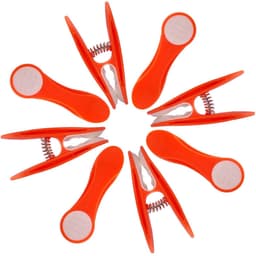 96 wasknijpers, wasknijpers met drukveren van roestvrij staal en soft touch oranje-wit en 1 bellaCott wasknijperzak, luipaardbruin — thumbnail 3