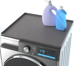 Wasmachine Accessoires - Siliconen Antislip Mat - 1 Stuk 60x50 cm - Waterdicht Met Opstaande Rand - Voor Wasmachine Droger En Keuken - Zwart — thumbnail 1