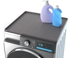 Wasmachine Accessoires - Siliconen Antislip Mat - 1 Stuk 60x50 cm - Waterdicht Met Opstaande Rand - Voor Wasmachine Droger En Keuken - Zwart