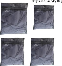 Thijox - Wasnet voor wasmachine 4 stuks - Waszak met ritssluiting, mesh-waszak voor beha, sokken, ondergoed en babykleding in 3 maten (zwart) — thumbnail 3