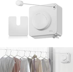 Uitschuifbare Waslijn - Intrekbare Kledinglijn - Droog Je Kleding - Niet Doorhangend Design - 51 Meter Kabel - Wit — thumbnail 1