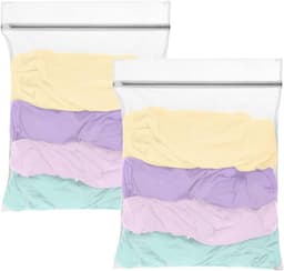 Extra grote mesh waszakken met rits - Duurzaam en herbruikbaar wasnet voor delicate was zoals truien, jassen en ondergoed - 60x80 cm, voorkomt vervorming van kleding, ideaal voor overhemden, sokken en lingerie — thumbnail 1