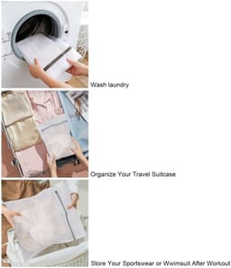 Dailygoods- Waszak 40 x 50 cm - Waszakken voor wasgoed - Waszak groot - Wasnet - Duurzaam materiaal - Gemakkelijke ritssluiting — thumbnail 2