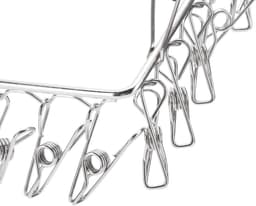 Dailygoods- Wasdroogrek Roestvrij staal - Opvouwbaar Kledingdroogrek - 36 Clips - Winddicht Hanger - Voor Handdoeken/Lingerie - 40cm Lengte - Kledinghanger — thumbnail 5