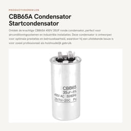 Dailygoods - CBB65A Condensator - Startcondensator - Waterdicht en betrouwbaar - Ronde vorm - 35UF capaciteit - Ideaal voor airconditioning en industr... — thumbnail 1